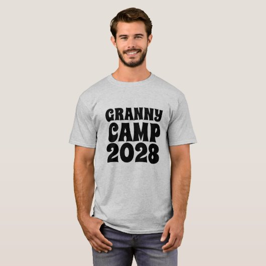 Retro Granny Camp tekst T-shirt (Voorkant volledig)