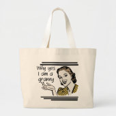 Retro Granny T-shirts en cadeaus Grote Tote Bag (Voorkant)