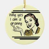 Retro Granny T-shirts en cadeaus Keramisch Ornament (Voorkant)
