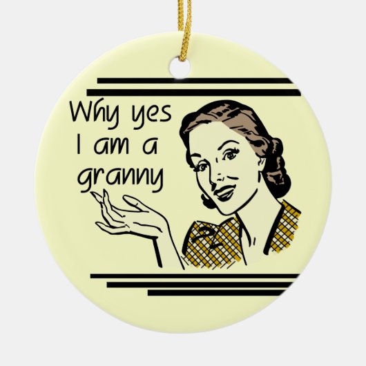 Retro Granny T-shirts en cadeaus Keramisch Ornament (Voorkant)