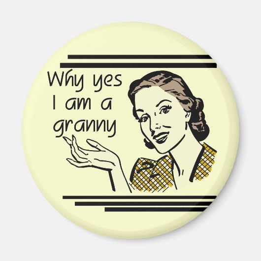 Retro Granny T-shirts en geschenken Magneet (Voorkant)