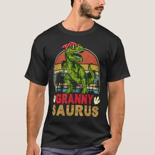  retro grannysaurus dinosaurus trex t-shirt (Voorkant)