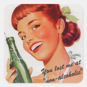 Retro Grap van de Advertentie van de Soda Vierkante Sticker