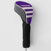 Retro Grapevine Drie Overdwars Strepen met Naam Golfheadcover (Schuin)