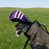 Retro Grapevine Drie Overdwars Strepen met Naam Golfheadcover (Insitu)
