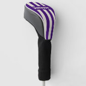 Retro Grapevine Drie Speldstrepen met Naam Golfheadcover (Schuin)