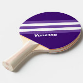 Retro Grapevine Grove Stripes met naam Tafeltennisbatje (Voorkant Gekanteld)