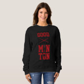Retro Graphic Badminton Player Shuttlecock Player Trui (Voorkant volledig)