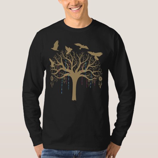Retro Graphic Beadwork met handendraai met rechtho T-shirt (Voorkant)
