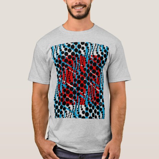 Retro Graphic Blue Red T-Shirt (Voorkant)
