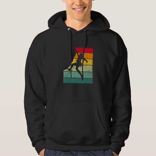 Retro Graphic Climbing Bouldering Rock Climber Mou Hoodie (Voorkant)