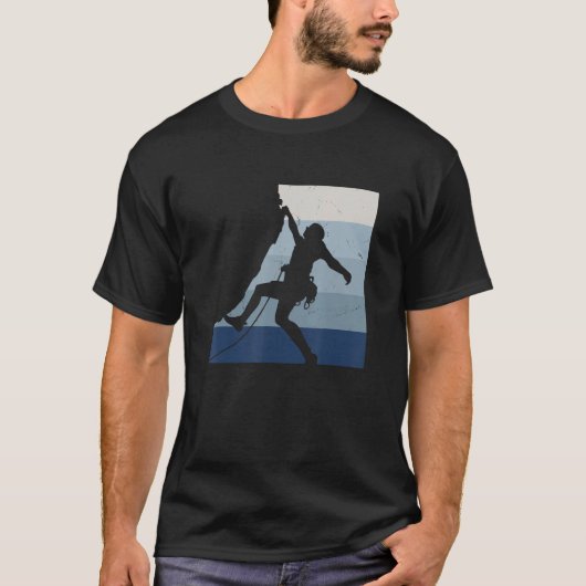 Retro Graphic Climbing Bouldering Rock Climber Mou T-shirt (Voorkant)