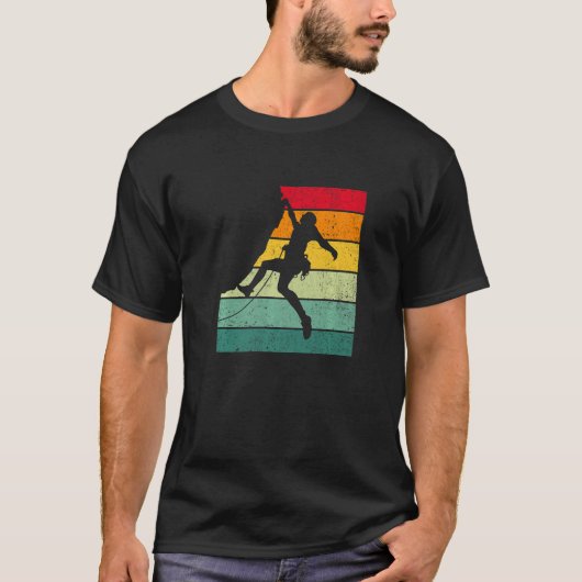 Retro Graphic Climbing Bouldering Rock Climber Mou T-shirt (Voorkant)