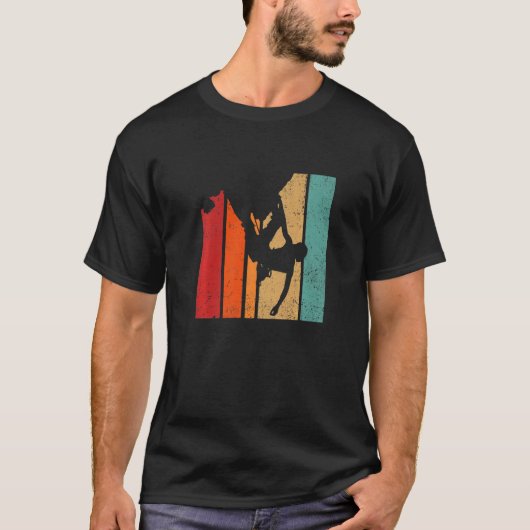 Retro Graphic Climbing Bouldering Rock Climber Mou T-shirt (Voorkant)