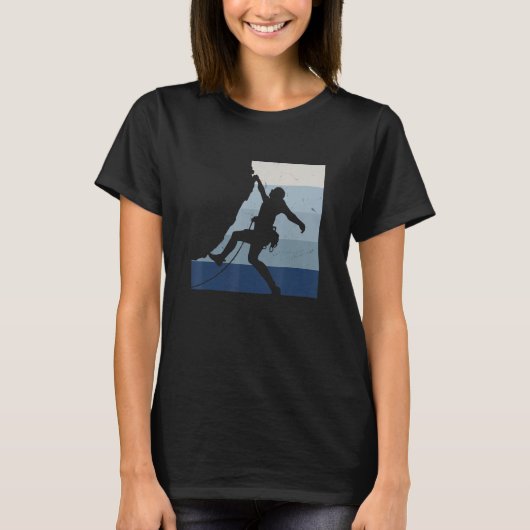 Retro Graphic Climbing Bouldering Rock Climber Mou T-shirt (Voorkant)