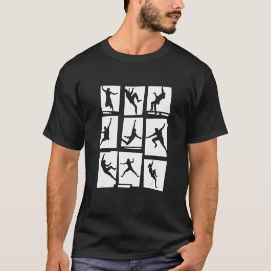 Retro Graphic Climbing Bouldering Rock Climber Mou T-shirt (Voorkant)