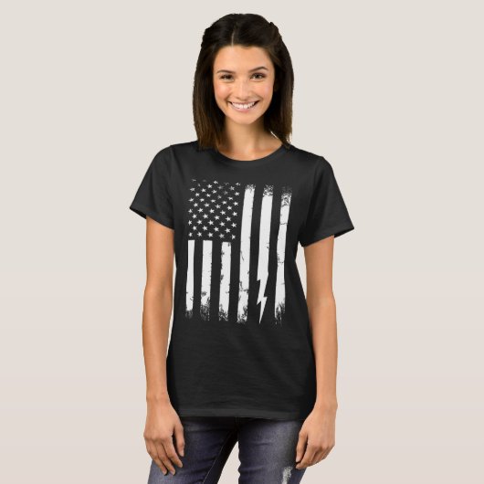 Retro Graphic Electrician Electrical Engineer Engi T-shirt (Voorkant volledig)