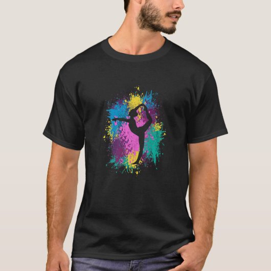 Retro Graphic Gymnast Gymnastics Acrobat Acrobatic T-shirt (Voorkant)