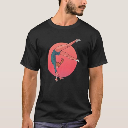 Retro Graphic Gymnast Gymnastics Acrobat Acrobatic T-shirt (Voorkant)