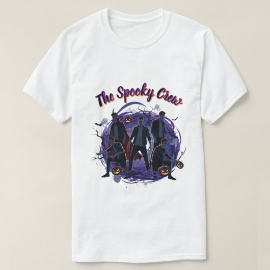 Retro Graphic Horror Group The Spooky Crew T-Shirt (Design voorkant)