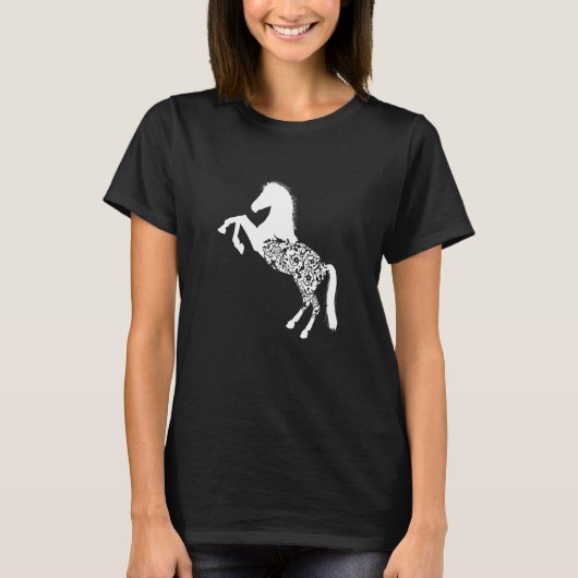 Retro Graphic Horse Lover Equestrian Rider Horses  T-shirt (Voorkant)