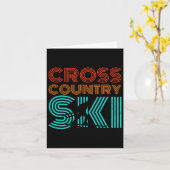 Retro Graphic Langlaufen Wintersport B Kaart (Gele Bloem)