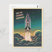 Retro Graphic LoFi Cosmic Retrowave Spaceshuttle Briefkaart (Voorkant / Achterkant)