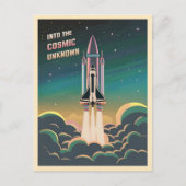 Retro Graphic LoFi Cosmic Retrowave Spaceshuttle Briefkaart (Voorkant)
