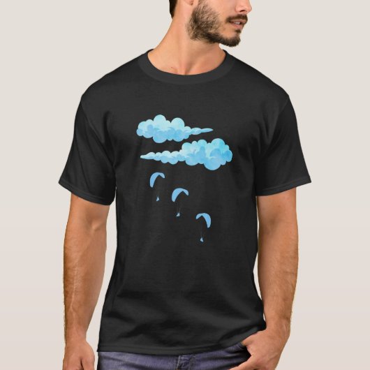 Retro Graphic Paraglider Parachute Sky T-shirt (Voorkant)