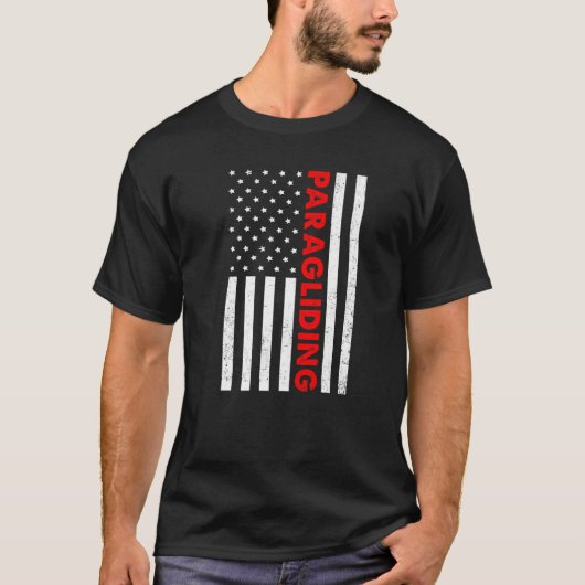 Retro Graphic Paraglider Parachute Sky T-shirt (Voorkant)