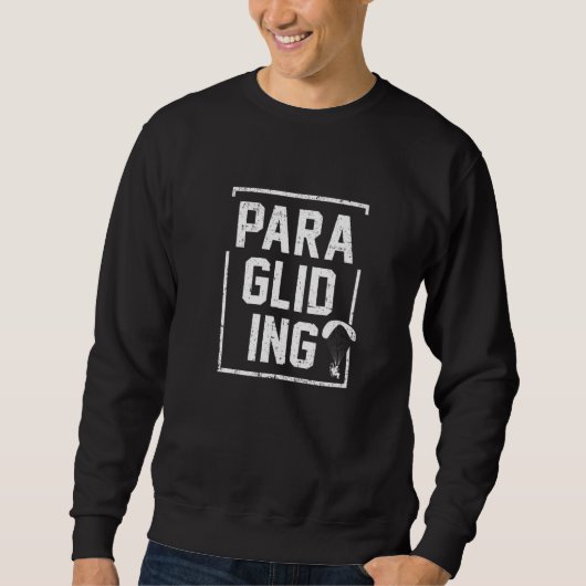 Retro Graphic Paragliding Paraglider Parachute Sky Trui (Voorkant)