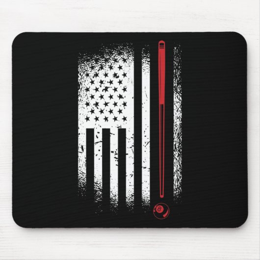 Retro Graphic Pool Billard Snooker Billard Cue 8-l Muismat (Voorkant)