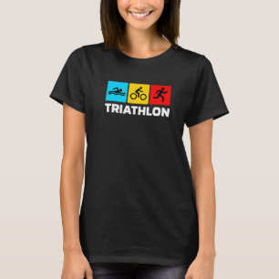Retro Graphic Run Bike Swim Triathlon Triathletet T-shirt