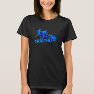 Retro Graphic Run Bike Swim Triathlon Triathletet  T-shirt