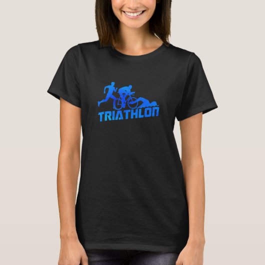 Retro Graphic Run Bike Swim Triathlon Triathletet  T-shirt (Voorkant)