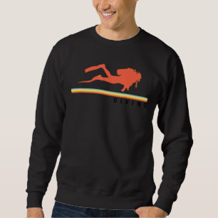 Retro Graphic Scuba Diving Apnoe Diver Snorkelen Trui