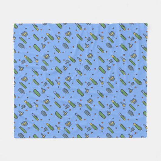 Retro Graphical Flying Clips Patroon op elke kleur Fleece Deken (Voorkant (Horizontaal))