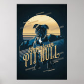Retro Graphics American Pit Bull Blue ID754 Poster (Voorkant)