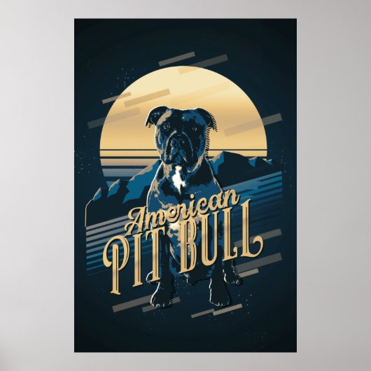 Retro Graphics American Pit Bull Blue ID754 Poster (Voorkant)