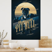 Retro Graphics American Pit Bull Blue ID754 Poster (Keuken)