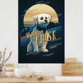Retro Graphics Bichon Frise Blue ID754 Poster (Keuken)