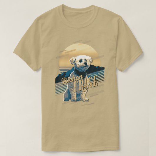 Retro Graphics Bichon Frise Blue ID754 T-shirt (Design voorkant)