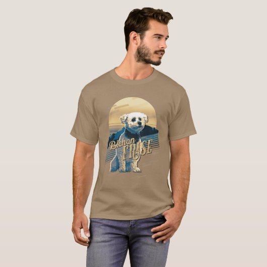 Retro Graphics Bichon Frise Blue ID754 T-shirt (Voorkant volledig)