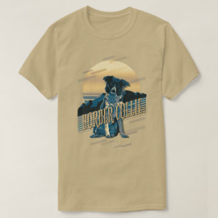 Retro Graphics Border Collie Blue ID754 T-shirt