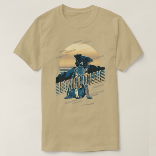 Retro Graphics Border Collie Blue ID754 T-shirt (Design voorkant)