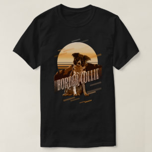 Retro Graphics Border Collie Gold ID754 T-shirt