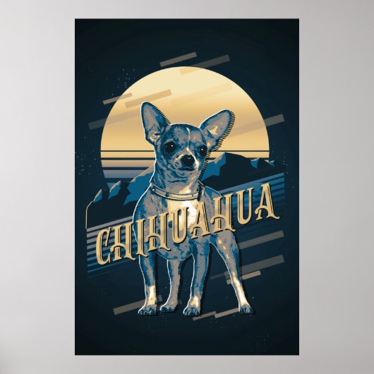 Retro Graphics Chihuahua Blue ID754 Poster (Voorkant)
