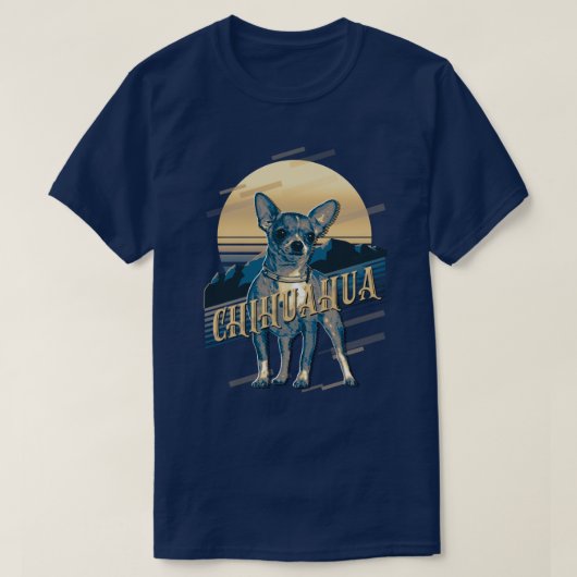 Retro Graphics Chihuahua Blue ID754 T-shirt (Design voorkant)