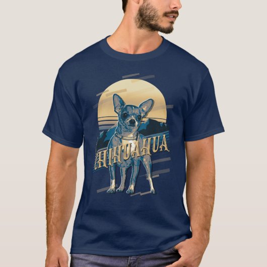 Retro Graphics Chihuahua Blue ID754 T-shirt (Voorkant)