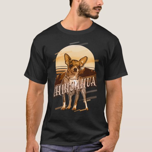 Retro Graphics Chihuahua Gold ID754 T-shirt (Voorkant)